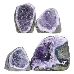 Amethyst Polished Crystal Geode Specimen Set 4 Pieces B894 | Crystal Facctory