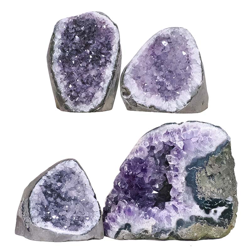 2.24kg Amethyst Polished Crystal Geode Specimen Set 4 Pieces B894 3 Amethyst Polished Crystal Geode Specimen Set 4 Pieces B894 | Crystal Facctory