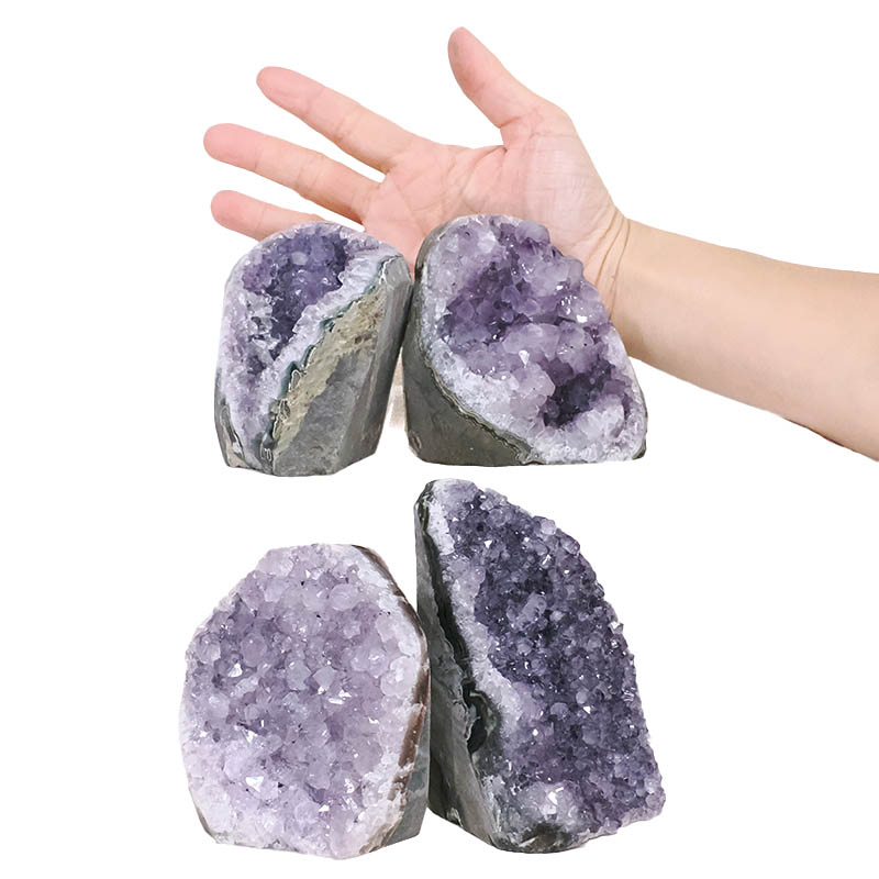 2.49kg Amethyst Polished Crystal Geode Specimen Set 4 Pieces B898 4 Amethyst Polished Crystal Geode Specimen Set 4 Pieces B898 | Crystal Facctory