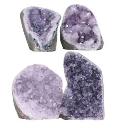 Amethyst Polished Crystal Geode Specimen Set 4 Pieces B898 | Crystal Facctory