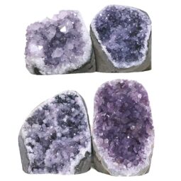 Amethyst Polished Crystal Geode Specimen Set 4 Pieces B900 | Crystal Facctory