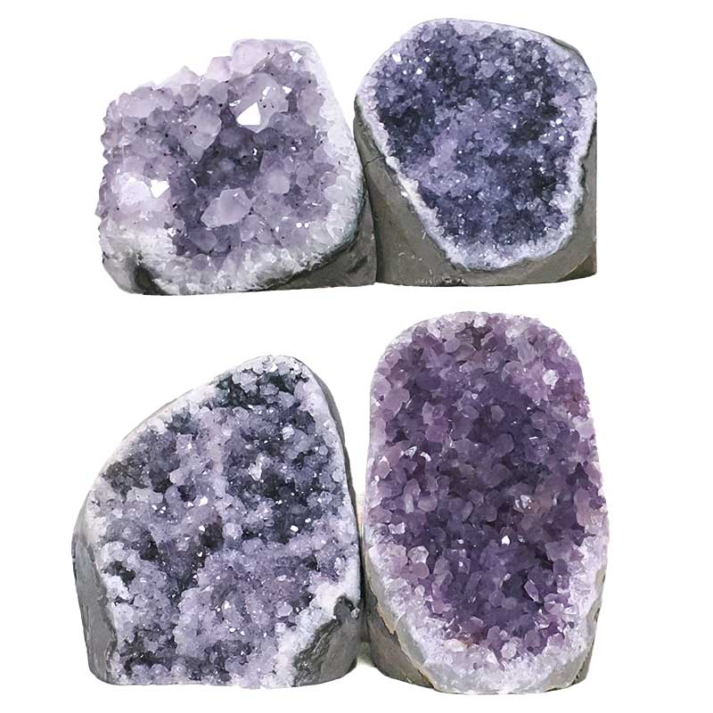 2.12kg Amethyst Polished Crystal Geode Specimen Set 4 Pieces B900 3 Amethyst Polished Crystal Geode Specimen Set 4 Pieces B900 | Crystal Facctory