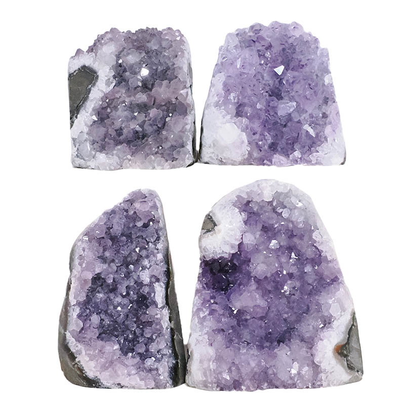 2.37kg Amethyst Polished Crystal Geode Specimen Set 4 Pieces B901 3 Amethyst Polished Crystal Geode Specimen Set 4 Pieces B901 | Crystal Facctory