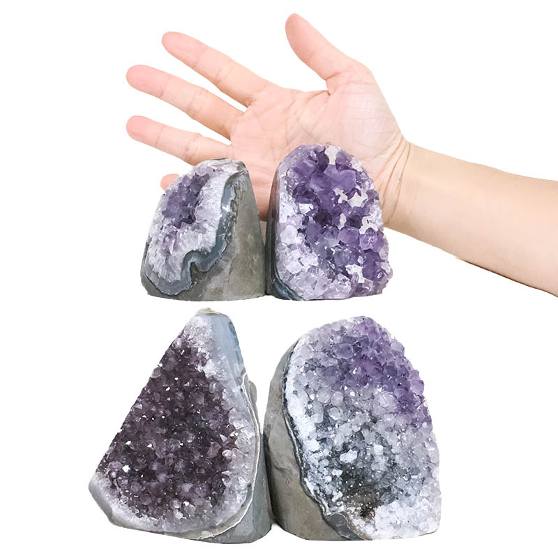 2.46kg Amethyst Polished Crystal Geode Specimen Set 4 Pieces B902 4 Amethyst Polished Crystal Geode Specimen Set 4 Pieces B902 | Crystal Facctory