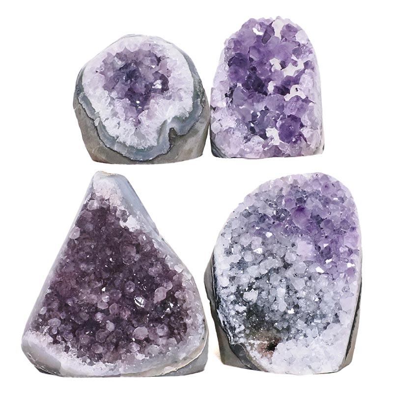 2.46kg Amethyst Polished Crystal Geode Specimen Set 4 Pieces B902 3 Amethyst Polished Crystal Geode Specimen Set 4 Pieces B902 | Crystal Facctory