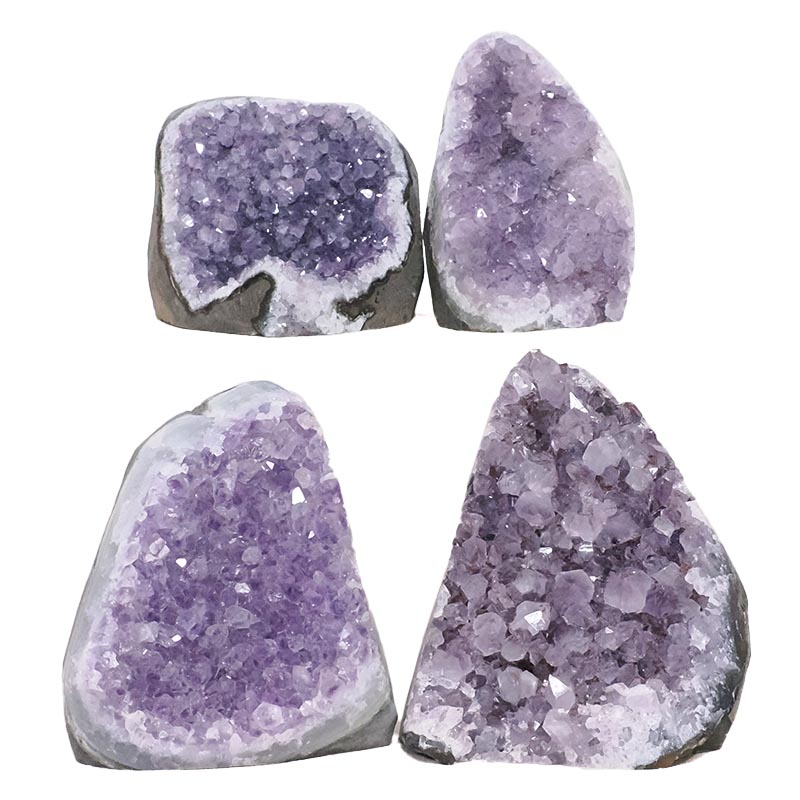 2.43kg Amethyst Polished Crystal Geode Specimen Set 4 Pieces B903 3 Amethyst Polished Crystal Geode Specimen Set 4 Pieces B903 | Crystal Facctory