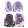 Amethyst Polished Crystal Geode Specimen Set 4 Pieces B904 | Crystal Facctory