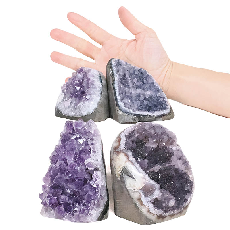 2.42kg Amethyst Polished Crystal Geode Specimen Set 4 Pieces B905 4 Amethyst Polished Crystal Geode Specimen Set 4 Pieces B905 | Crystal Facctory