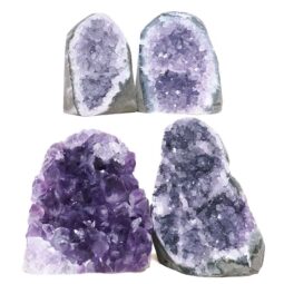 Amethyst Polished Crystal Geode Specimen Set 4 Pieces B906 | Crystal Facctory