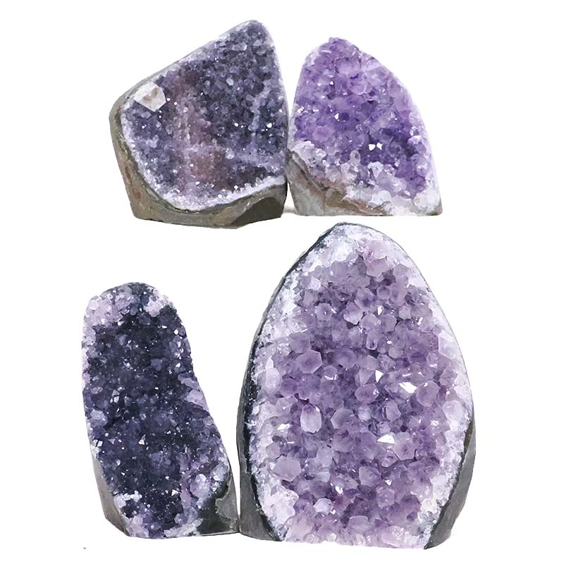 2.06kg Amethyst Polished Crystal Geode Specimen Set 4 Pieces B908 3 Amethyst Polished Crystal Geode Specimen Set 4 Pieces B908 | Crystal Facctory