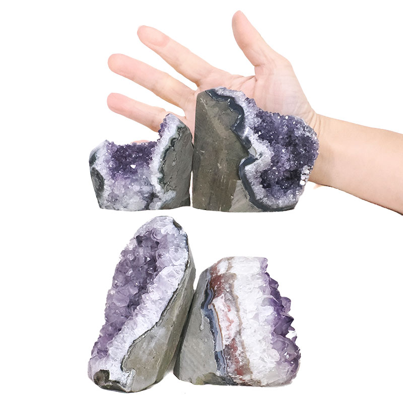 2.03kg Amethyst Polished Crystal Geode Specimen Set 4 Pieces B909 4 Amethyst Polished Crystal Geode Specimen Set 4 Pieces B909 | Crystal Facctory