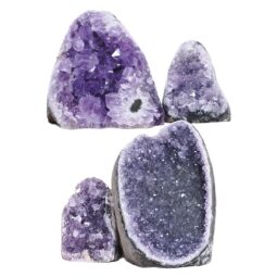 Amethyst Polished Crystal Geode Specimen Set 4 Pieces B910 | Crystal Facctory