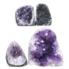 Amethyst Polished Crystal Geode Specimen Set 4 Pieces B913 | Crystal Facctory