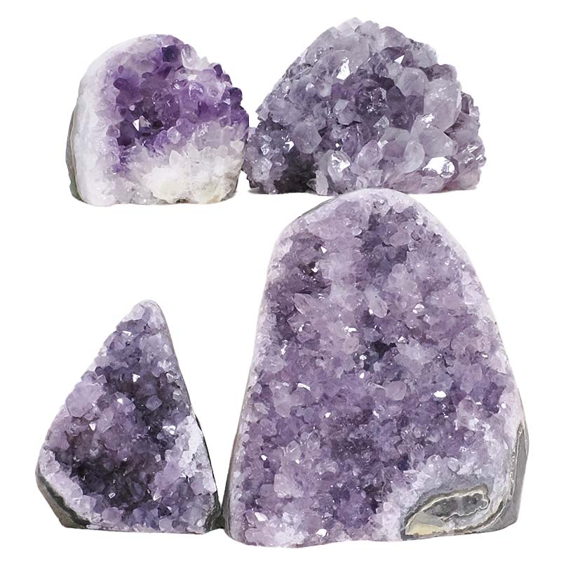 2.08kg Amethyst Polished Crystal Geode Specimen Set 4 Pieces B914 3 Amethyst Polished Crystal Geode Specimen Set 4 Pieces B914 | Crystal Facctory