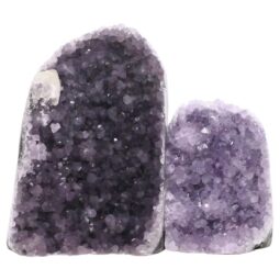 Amethyst Polished Crystal Geode Specimen Set 2 Pieces P2184 | Crystal Factory