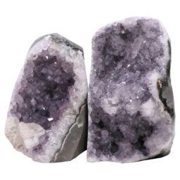 Amethyst Polished Crystal Geode Specimen Set 2 Pieces P2185 | Crystal Factory