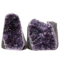 Amethyst Polished Crystal Geode Specimen Set 2 Pieces P2186 | Crystal Factory
