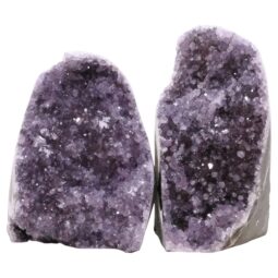 Amethyst Polished Crystal Geode Specimen Set 2 Pieces P2187 | Crystal Factory
