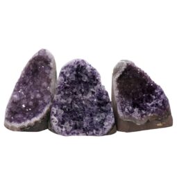 Amethyst Polished Crystal Geode Specimen Set 2 Pieces P2188 | Crystal Factory