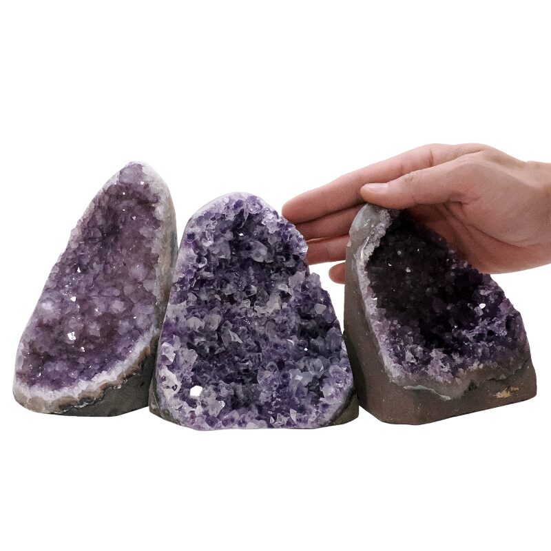 3.9kg Amethyst Polished Crystal Geode Specimen Set 3 Pieces P2188 4 Amethyst Polished Crystal Geode Specimen Set 2 Pieces P2188 | Crystal Factory