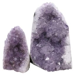 Amethyst Polished Crystal Geode Specimen Set 2 Pieces P2212 | Crystal Factory