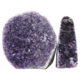 Amethyst Polished Crystal Geode Specimen Set 2 Pieces P2213 | Crystal Factory