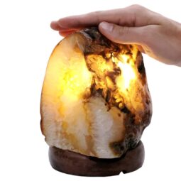 Crystal Quartz River Agate Lamp - White LED Bulb S1688 | Crystal Factory