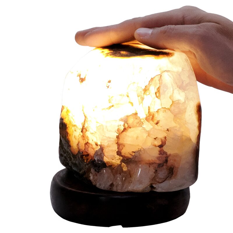 2.9kg Crystal Quartz River Agate Lamp - White LED Bulb S1691 4 Crystal Quartz River Agate Lamp - White LED Bulb S1691 | Crystal Factory