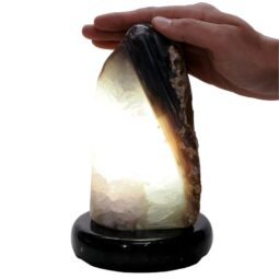 Crystal Quartz River Agate Lamp - White LED Bulb S1697 | Crystal Factory
