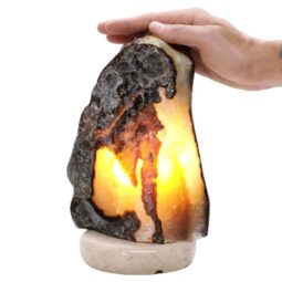 Crystal Quartz River Agate Lamp - White LED Bulb S1704 | Crystal Factory