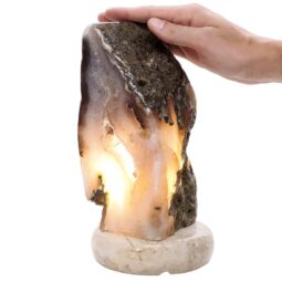 Crystal Quartz River Agate Lamp - White LED Bulb S1705 | Crystal Factory