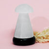 Selenite Mushroom 15cm Lamp Marble Base – Energy Efficient | Crystal Factory