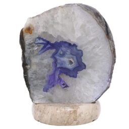 Purple Agate Crystal Lamp with Marble Base - Puple LED - T3251 | Crystal Factory
