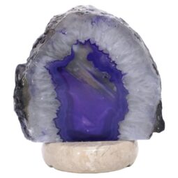 Purple Agate Crystal Lamp with Marble Base - Puple LED - T3252 | Crystal Factory