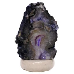 Purple Agate Crystal Lamp with Marble Base - Puple LED - T3255 | Crystal Factory