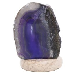 Purple Agate Crystal Lamp with Marble Base - Puple LED - T3256 | Crystal Factory