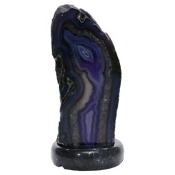 Purple Agate Crystal Lamp with Marble Base - Puple LED - T3258 | Crystal Factory