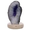 Purple Agate Crystal Lamp with Marble Base - Puple LED - T3259 | Crystal Factory