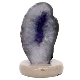 Purple Agate Crystal Lamp with Marble Base - Puple LED - T3259 | Crystal Factory