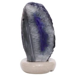 Purple Agate Crystal Lamp with Marble Base - Puple LED - T3260 | Crystal Factory