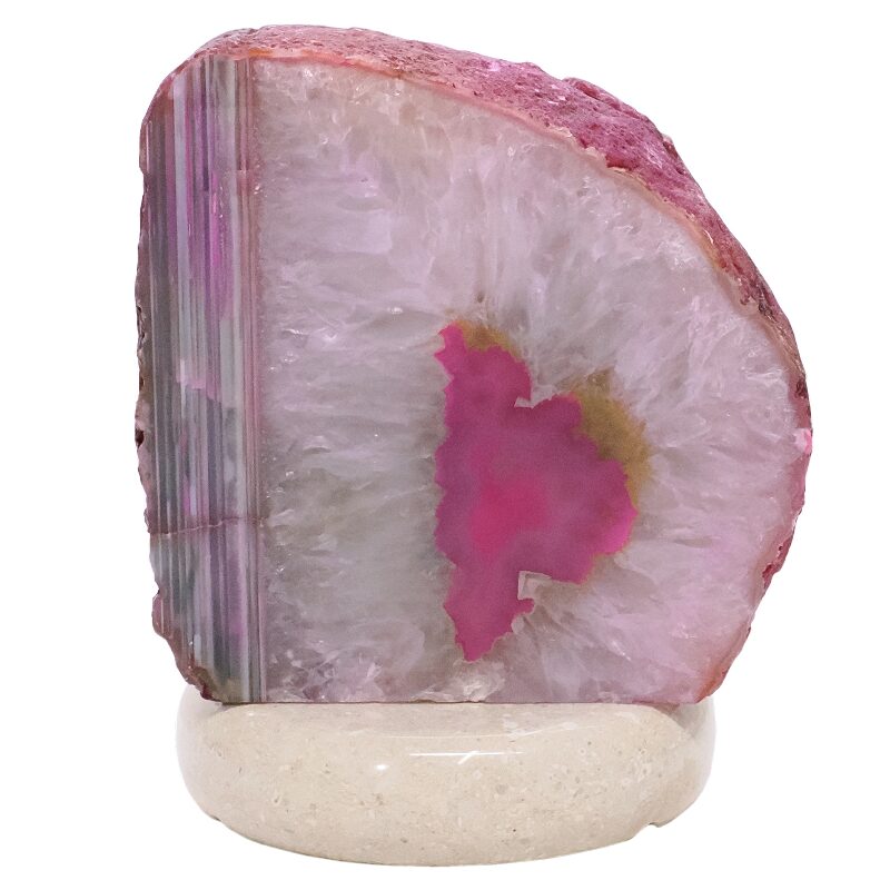 3.9kg Pink Agate Crystal Lamp with Marble Base - Puple LED - T3262 3 Pink Agate Crystal Lamp with Marble Base - Puple LED - T3262 | Crystal Factory