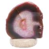 Pink Agate Crystal Lamp with Marble Base - Puple LED - T3266 | Crystal Factory