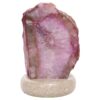 Pink Agate Crystal Lamp with Marble Base - Puple LED - T3269 | Crystal Factory