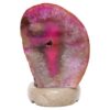 Pink Agate Crystal Lamp with Marble Base - Puple LED - T3271 | Crystal Factory