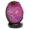 Pink Agate Crystal Lamp with Marble Base - Puple LED - T3277| Crystal Factory