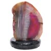 Pink Agate Crystal Lamp with Marble Base - Puple LED - T3279 | Crystal Factory
