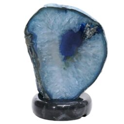 Pink Agate Crystal Lamp with Marble Base - Puple LED - T3281 | Crystal Factory