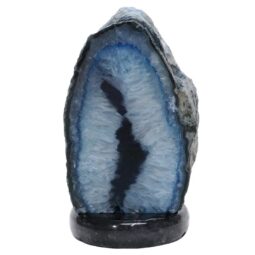 Pink Agate Crystal Lamp with Marble Base - Puple LED - T3284 | Crystal Factory