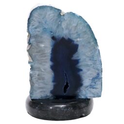 Pink Agate Crystal Lamp with Marble Base - Puple LED - T3285 | Crystal Factory