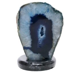 Pink Agate Crystal Lamp with Marble Base - Puple LED - T3287 | Crystal Factory